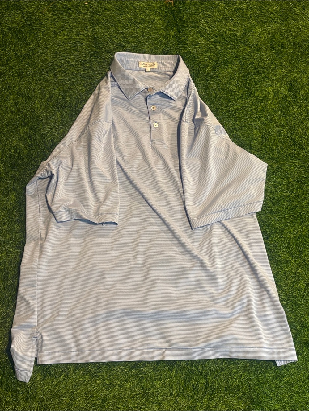 Peter Millar Summer Comfort Light Blue Golf Polo Shirt XL